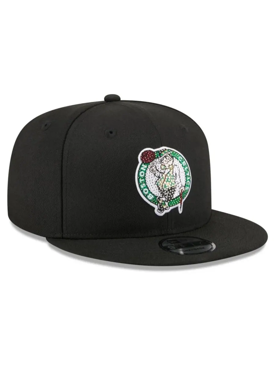 Кепка-снапбек с вышивкой и кристаллами Boston Celtics 2026 NBA Draft Crystal 9FIFTY New Era — изображение 4 из 5, черный