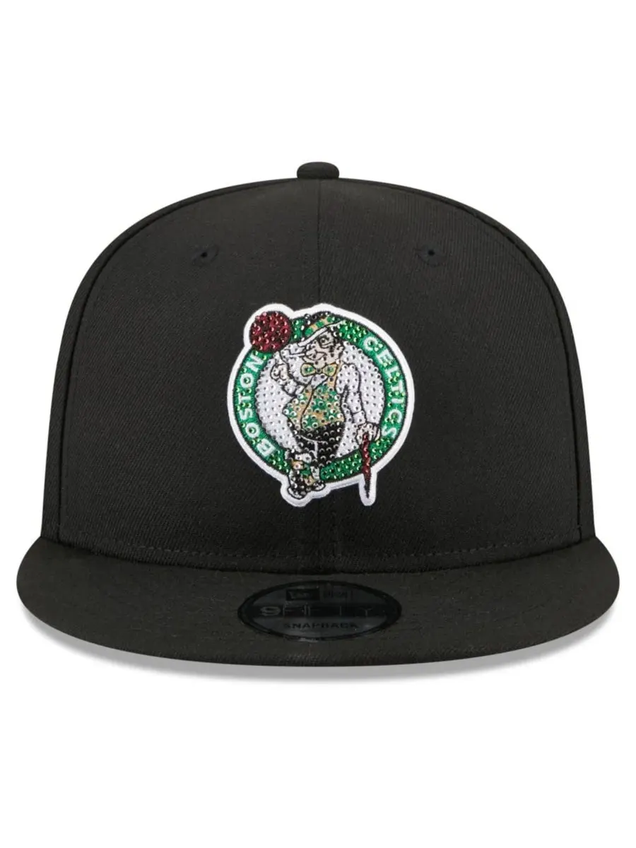 Кепка-снапбек с вышивкой и кристаллами Boston Celtics 2026 NBA Draft Crystal 9FIFTY New Era — изображение 5 из 5, черный