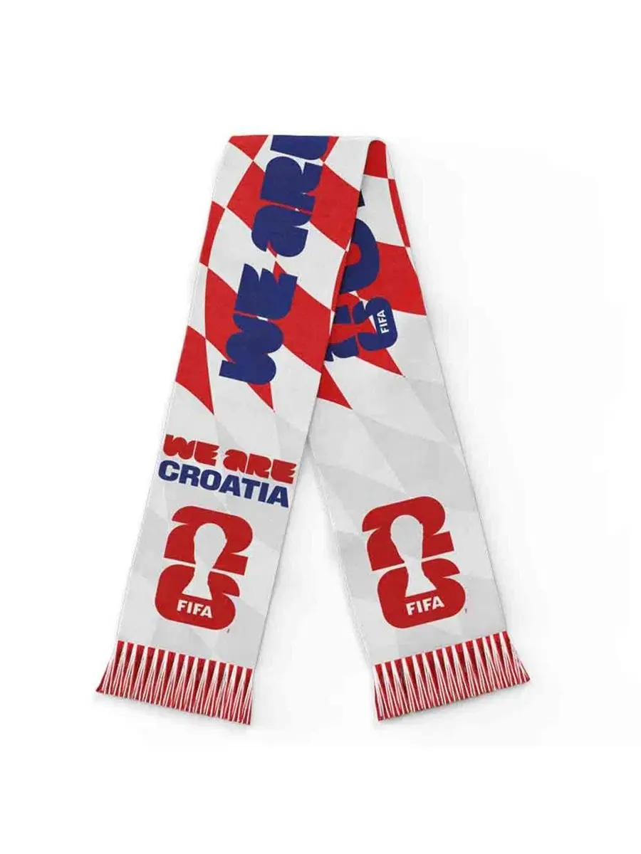 Шарф болельщика с двойным дизайном Croatia FIFA World Cup 2026 Global Scarves — красный