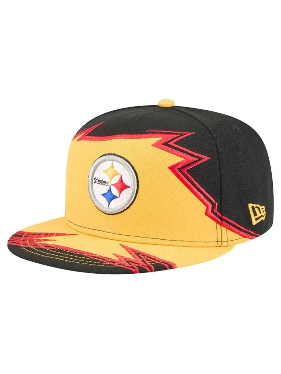 New Era Мужская кепка Pittsburgh Steelers Break 59FIFTY черно-золотого цвета
