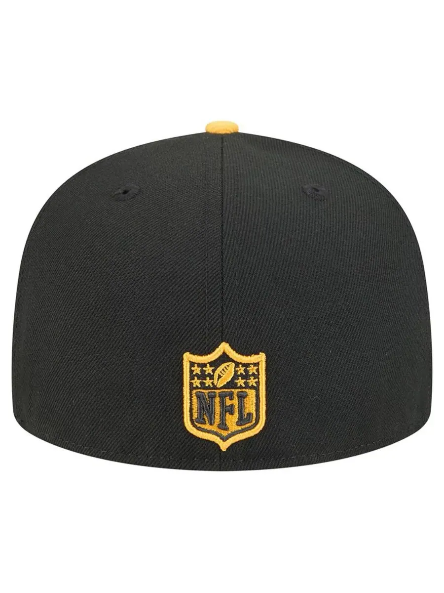 New Era Мужская кепка Pittsburgh Steelers Break 59FIFTY черно-золотого цвета — изображение 3 из 5, черный золотистый