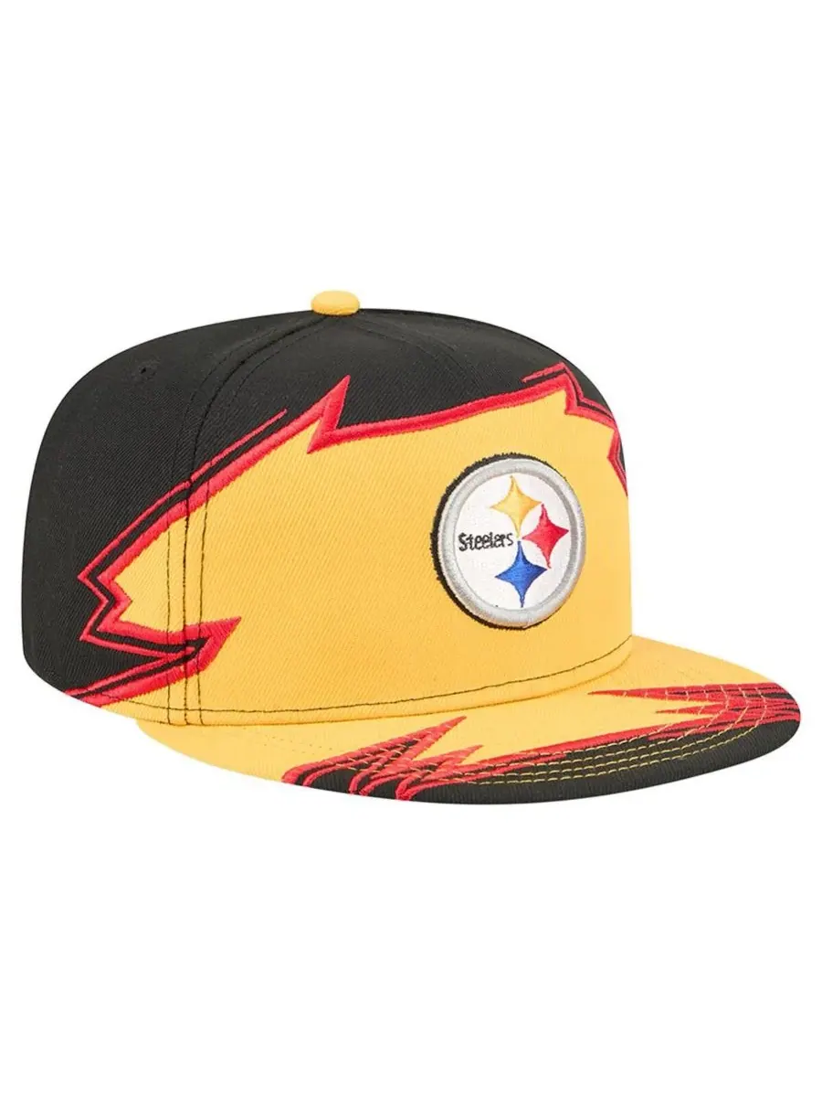 New Era Мужская кепка Pittsburgh Steelers Break 59FIFTY черно-золотого цвета — изображение 4 из 5, черный золотистый