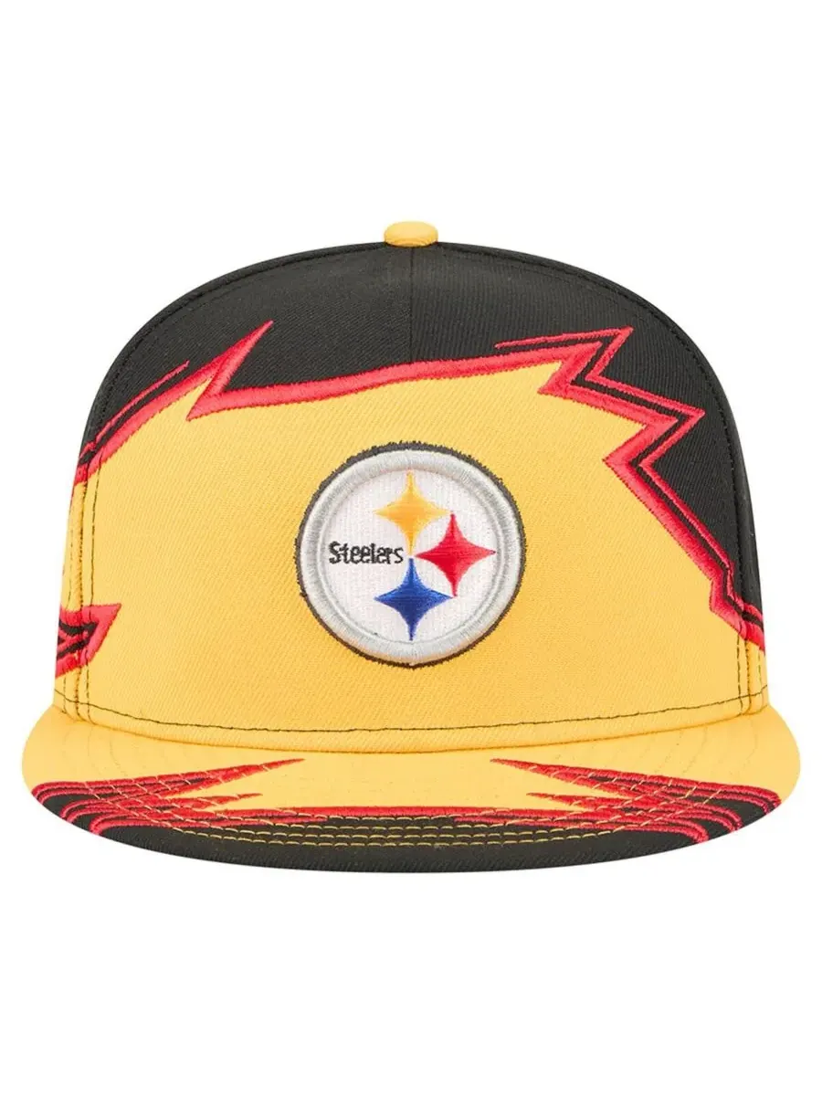 New Era Мужская кепка Pittsburgh Steelers Break 59FIFTY черно-золотого цвета — изображение 5 из 5, черный золотистый