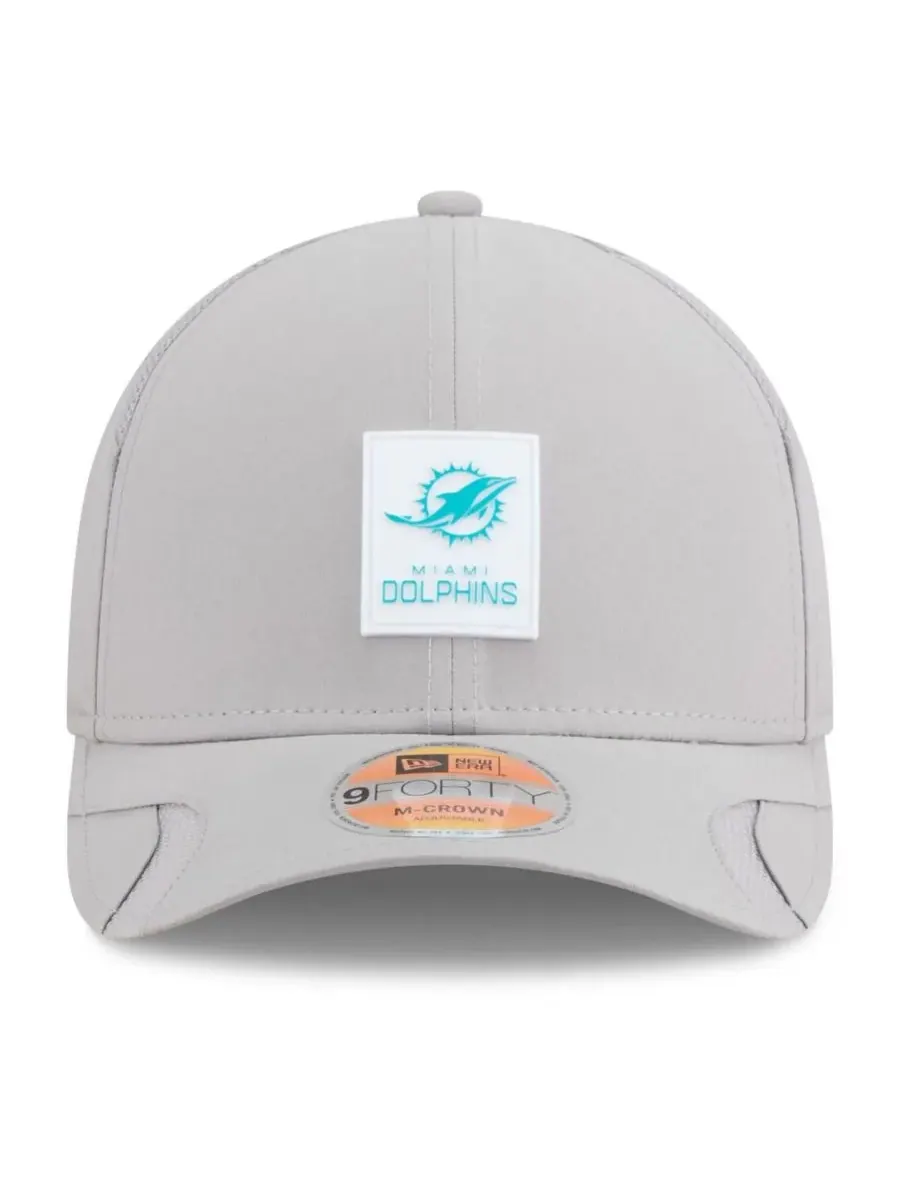 New Era Мужская серая регулируемая кепка Miami Dolphins 2025 Sideline M-Crown 9FORTY — изображение 5 из 5, серый