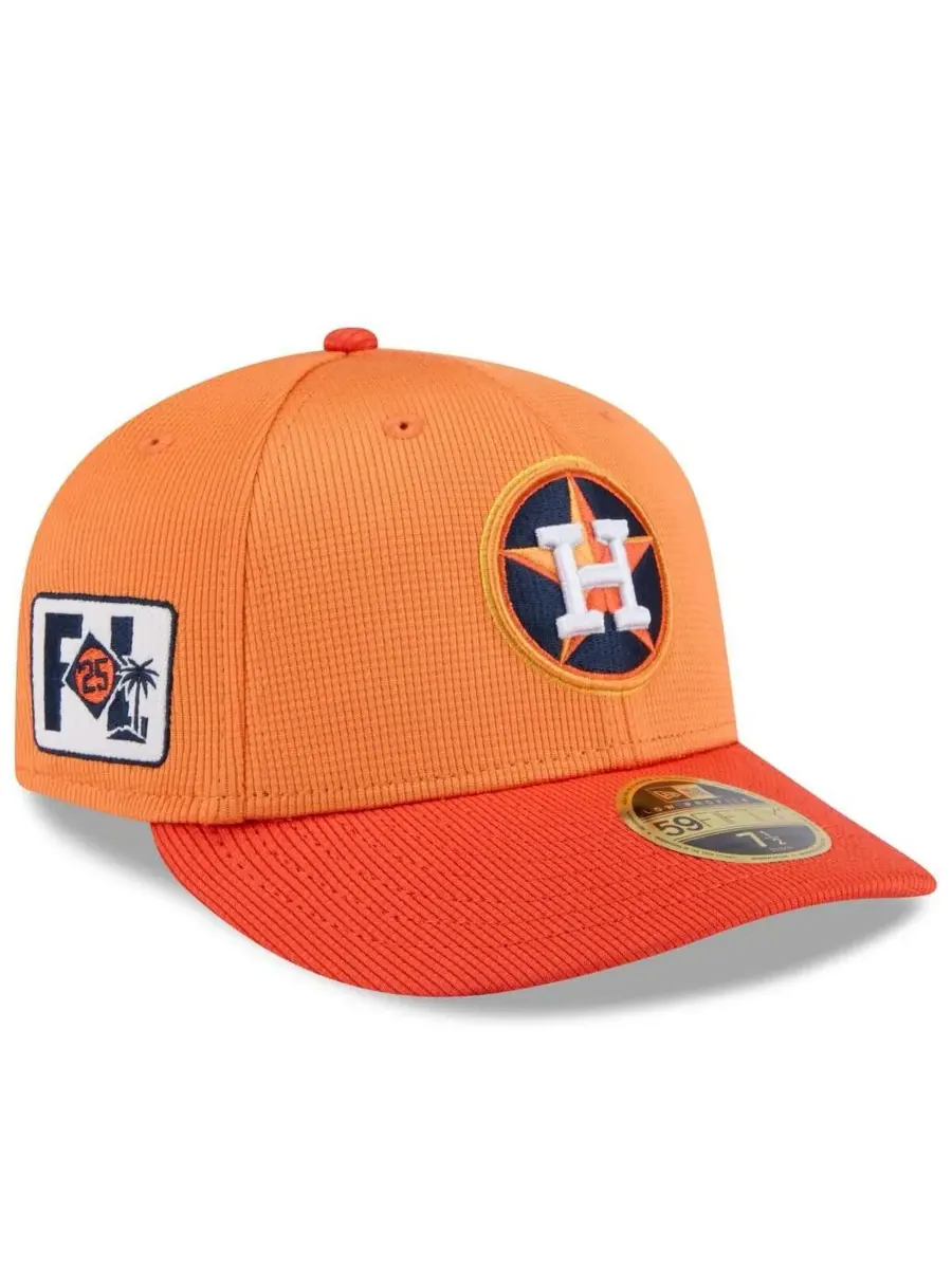 New Era Мужская оранжевая бейсболка Houston Astros 2025 Spring Training Low Profile 59FIFTY Fitted