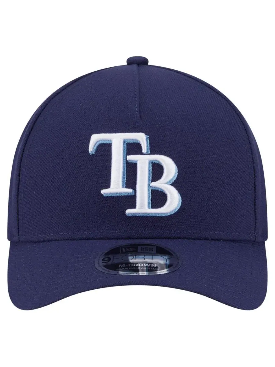 New Era Мужская темно-синяя регулируемая бейсболка Tampa Bay Rays 9FORTY с большой короной — изображение 5 из 5, темно-синий