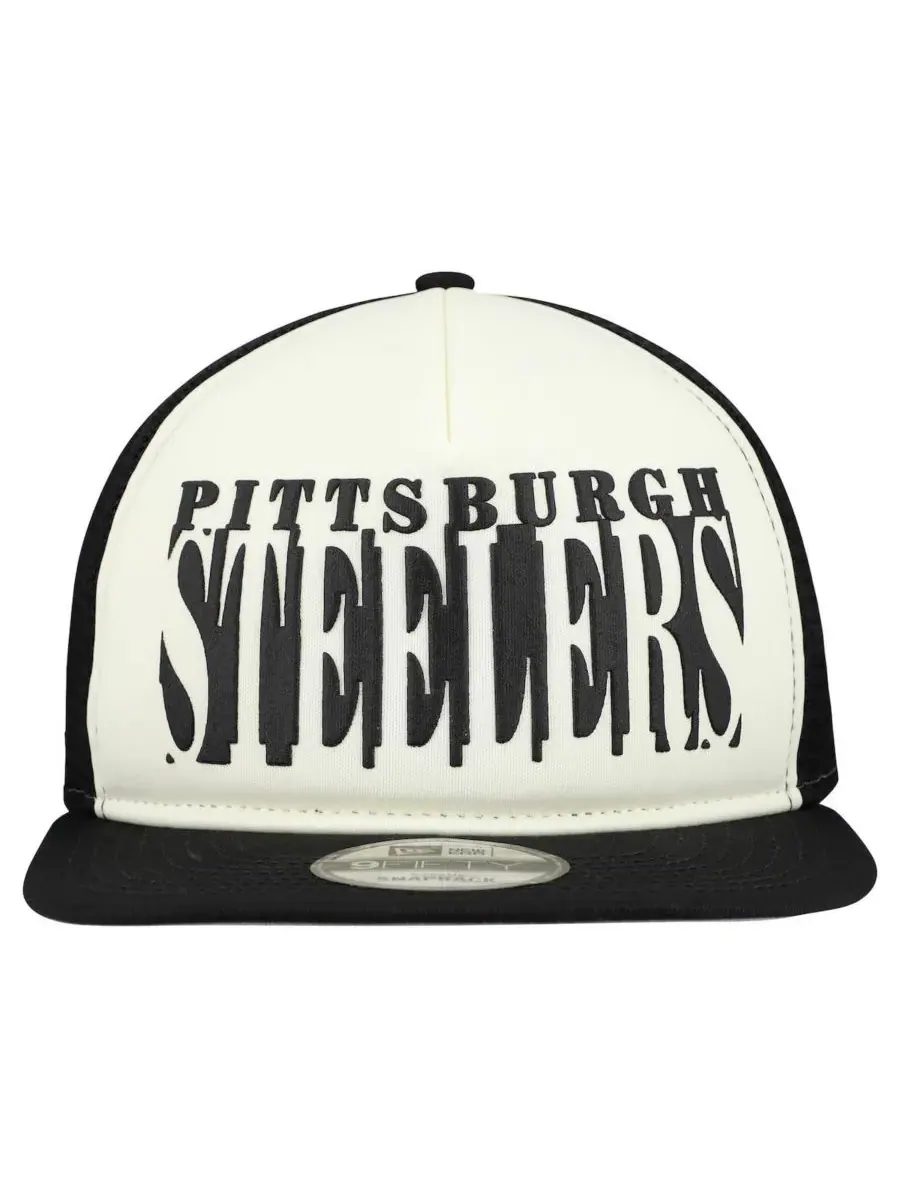 New Era Мужская кремово-черная кепка-бейсболка Pittsburgh Steelers Cutout A-Frame 9FIFTY с — изображение 2 из 4