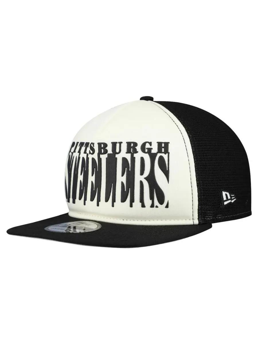 New Era Мужская кремово-черная кепка-бейсболка Pittsburgh Steelers Cutout A-Frame 9FIFTY с — изображение 4 из 4