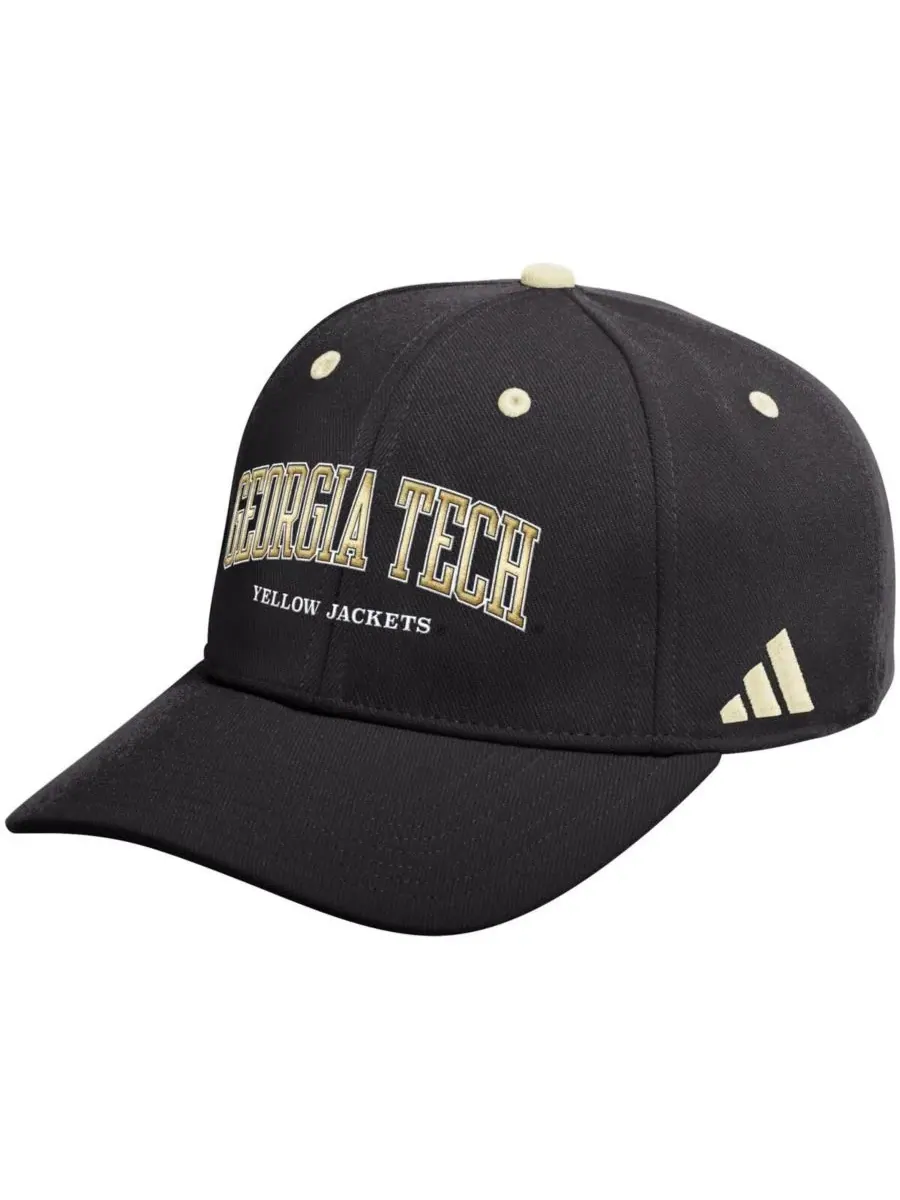 Adidas Мужская черная кепка Georgia Tech Yellow Jackets Seasonal Flex Hat
