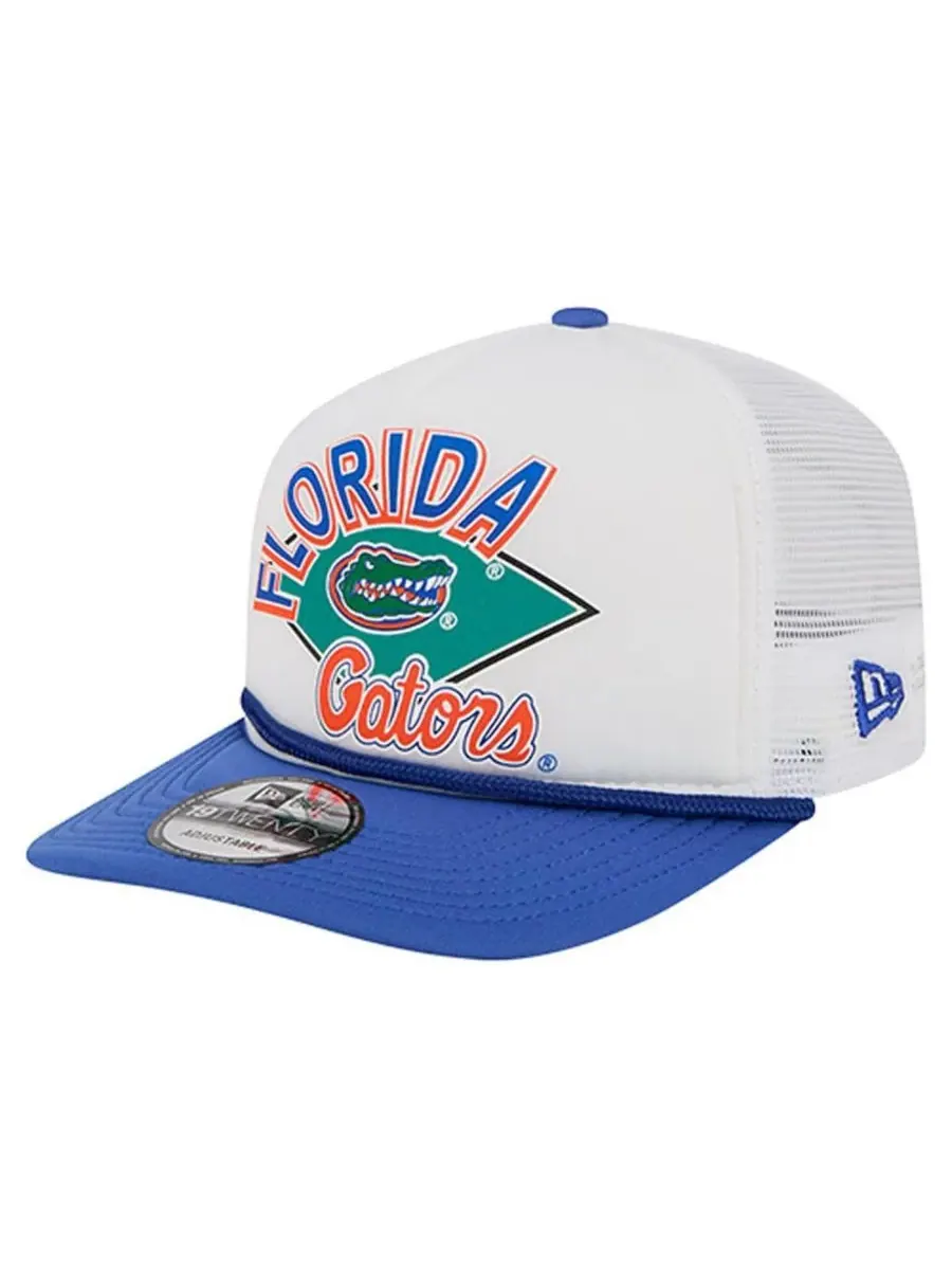 New Era Мужская белая регулируемая кепка для гольфа Florida Gators Diamond 19TWENTY — изображение 3 из 5, белый синий