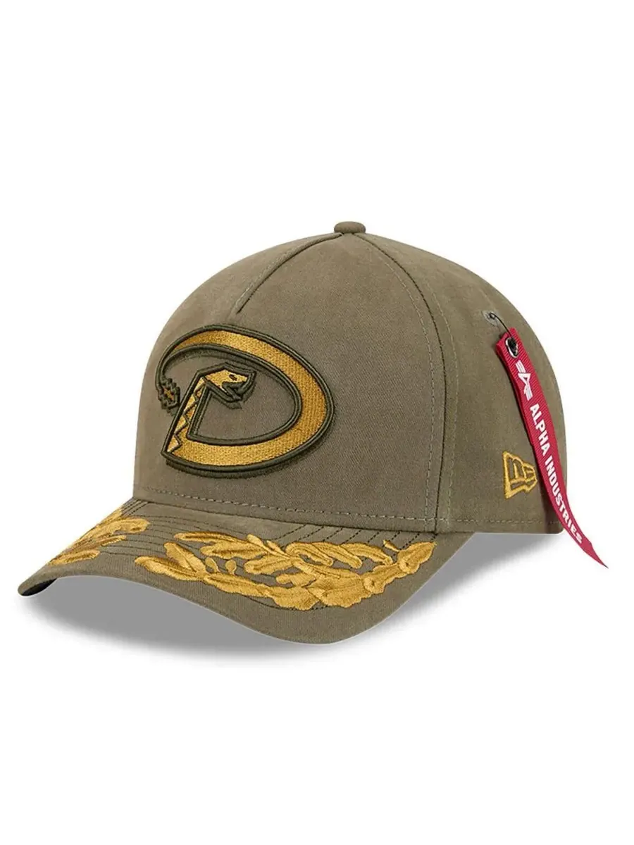 New Era Мужская регулируемая кепка Arizona Diamondbacks A-Frame 9FORTY оливкового цвета