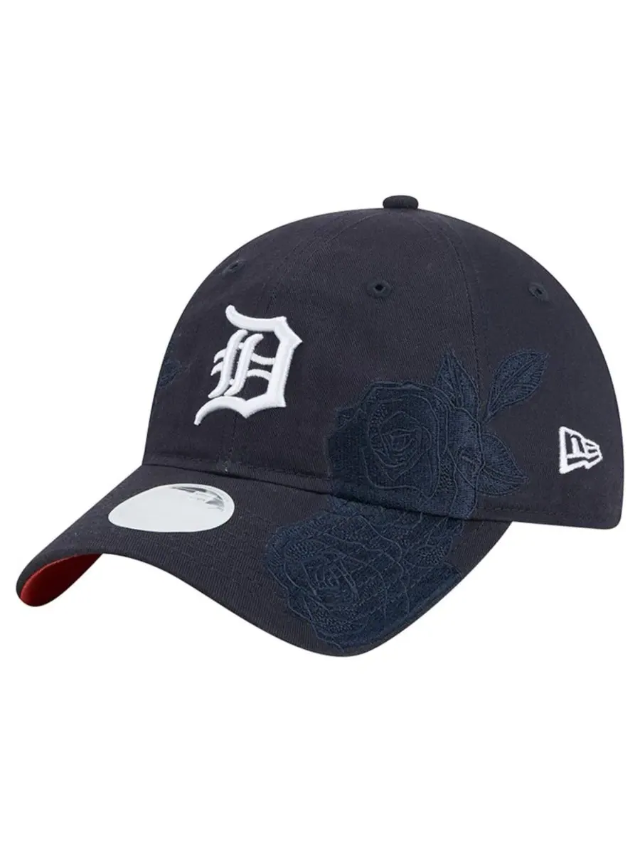 Женская кепка Navy Detroit Tigers Roses 9TWENTY New Era