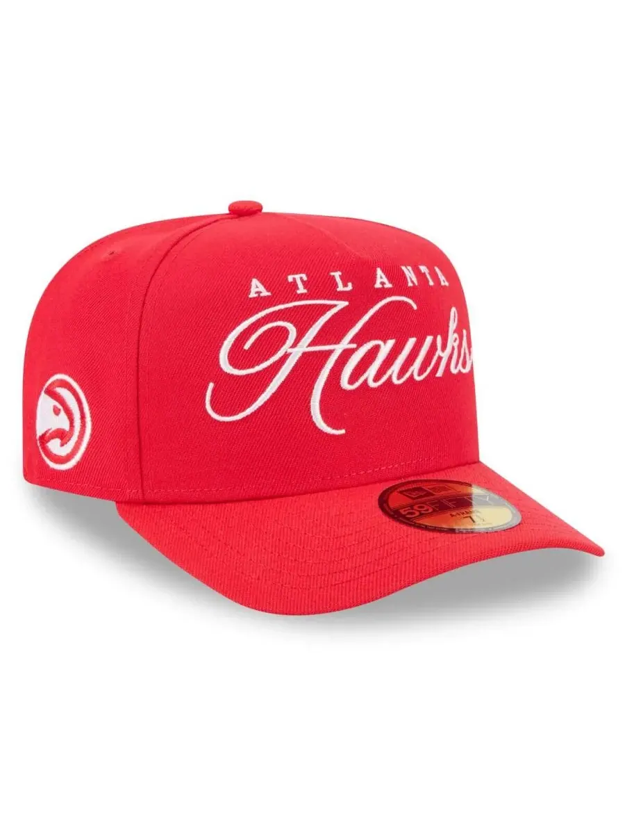 New Era Мужская красная бейсболка Atlanta Hawks 2025 NBA Draft A-Frame 59FIFTY Fitted Hat