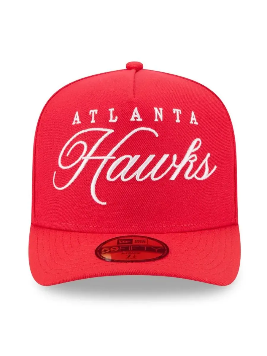 New Era Мужская красная бейсболка Atlanta Hawks 2025 NBA Draft A-Frame 59FIFTY Fitted Hat — изображение 2 из 4, красный