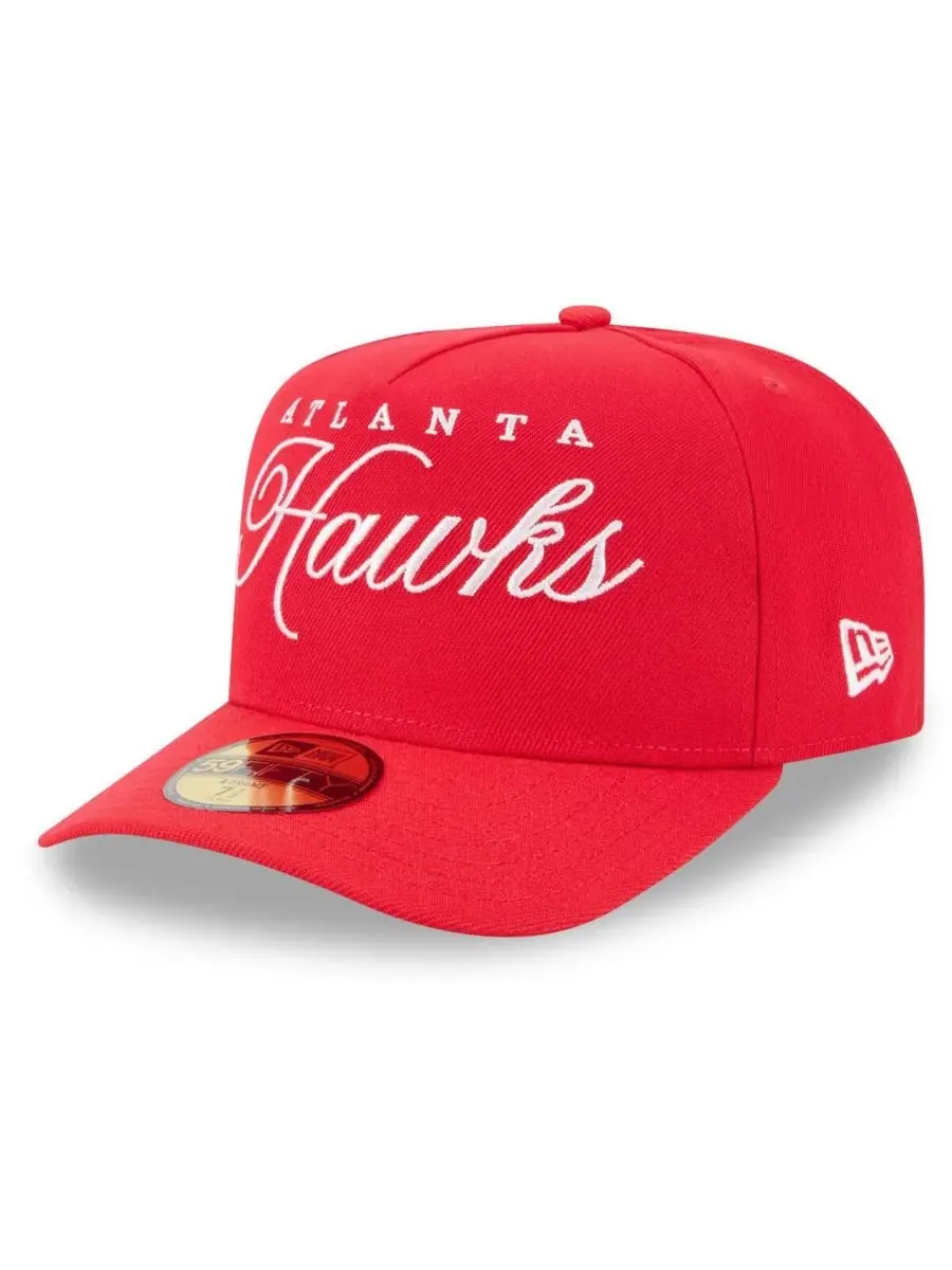New Era Мужская красная бейсболка Atlanta Hawks 2025 NBA Draft A-Frame 59FIFTY Fitted Hat — изображение 4 из 4, красный
