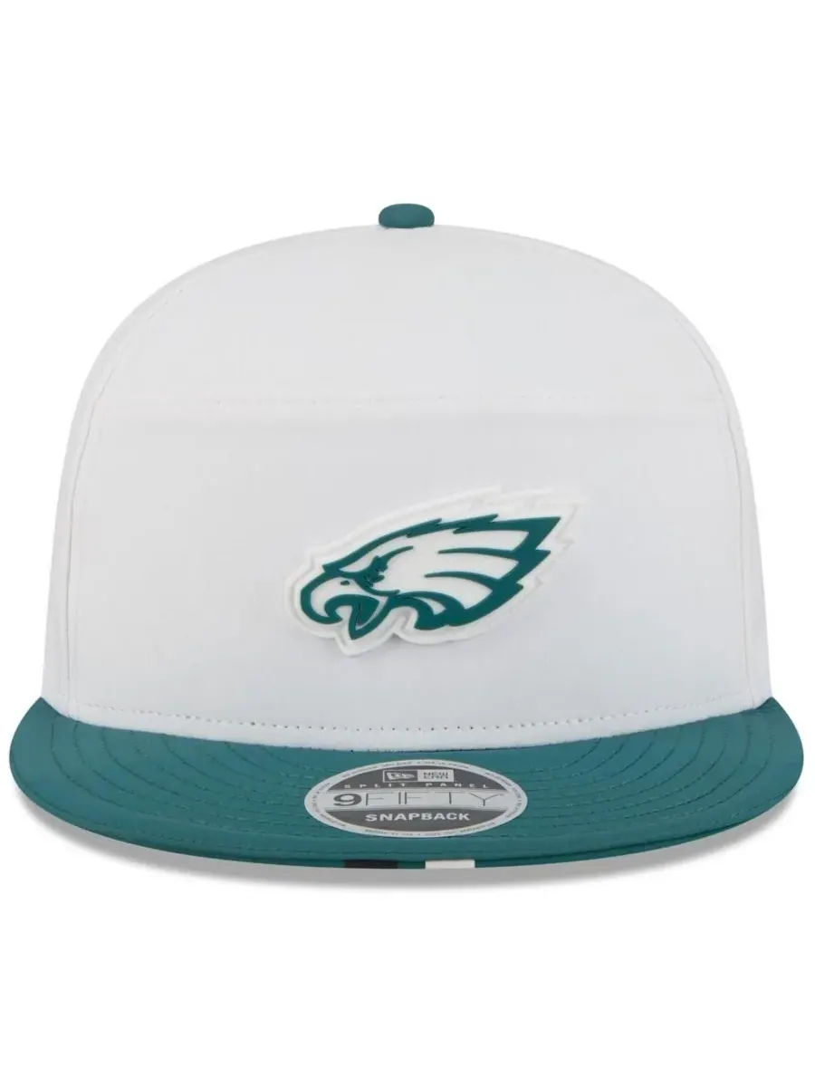 New Era Мужская кепка-бейсболка 9FIFTY белого/темно-зеленого цвета с раздельными панелями — изображение 2 из 4, белый зеленый