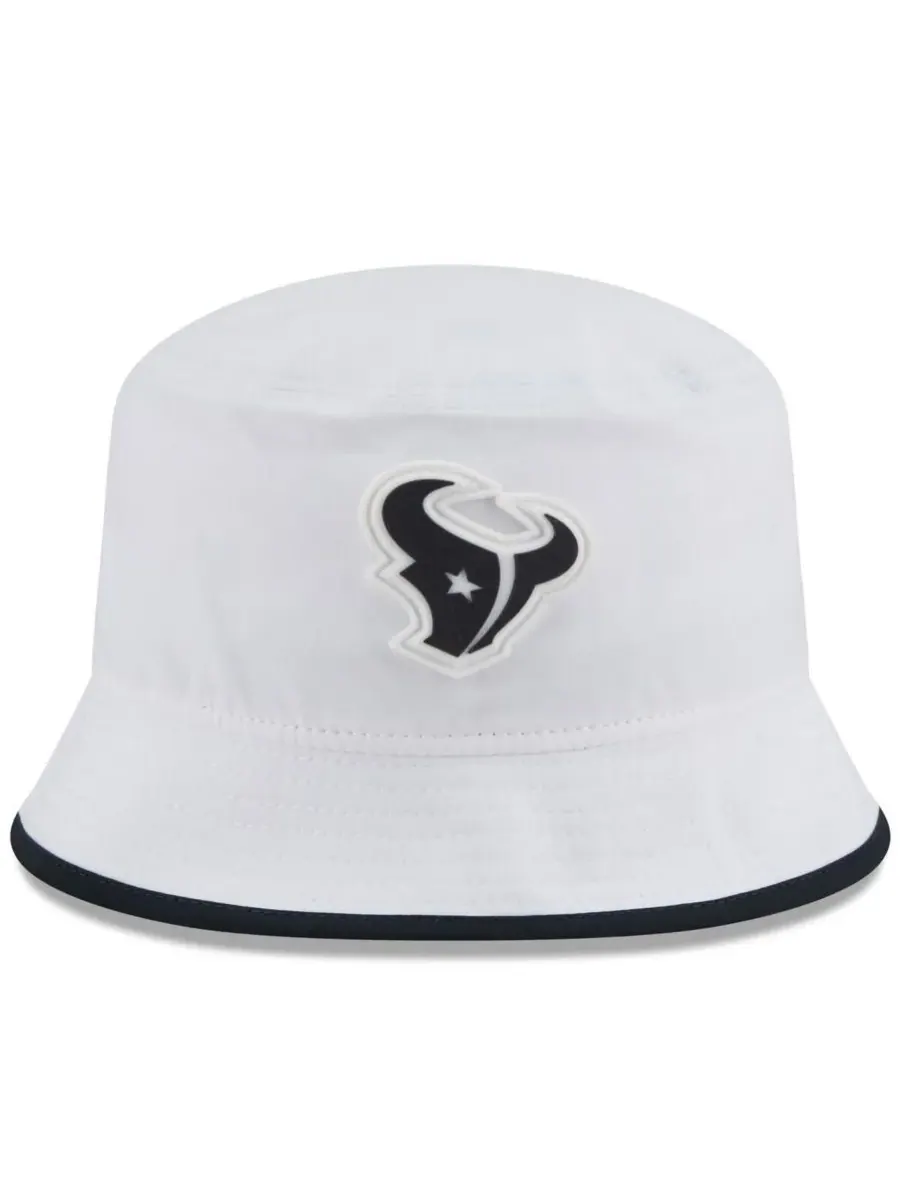 New Era Мужская белая панама Houston Texans 2025 NFL Training Camp Stretch Bucket — изображение 2 из 5, белый