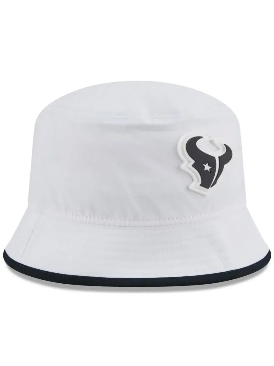 New Era Мужская белая панама Houston Texans 2025 NFL Training Camp Stretch Bucket — изображение 3 из 5, белый