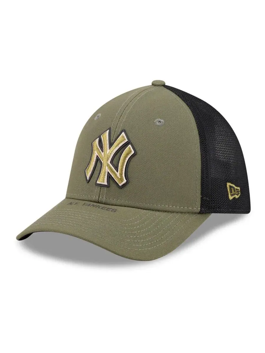 Кепка с флексфитом с эмблемой New York Yankees и флагом США New Era — изображение 3 из 5, оливковый