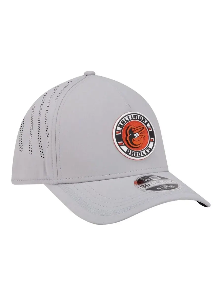 Кепка с вышивкой Baltimore Orioles Patch 39THIRTY A-Frame M-Crown New Era — изображение 3 из 5, серый