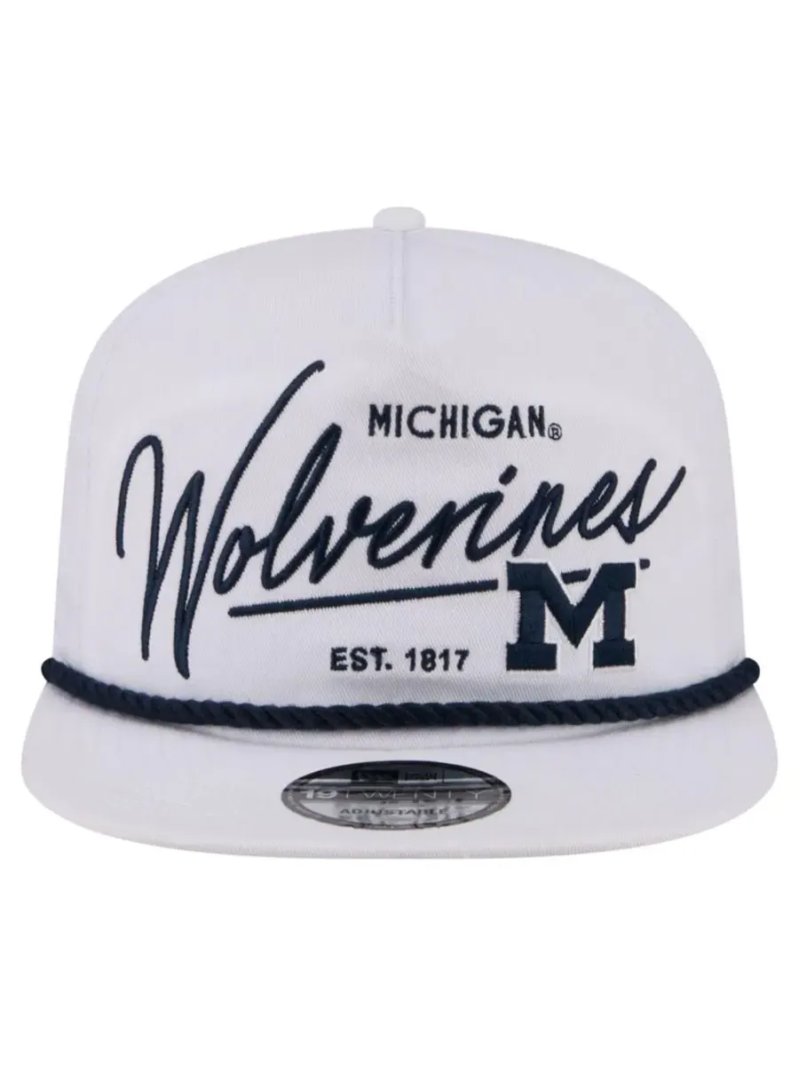 Кепка New Era с эмблемой Michigan Wolverines, Team Rope 19TWENTY — изображение 5 из 5, белый