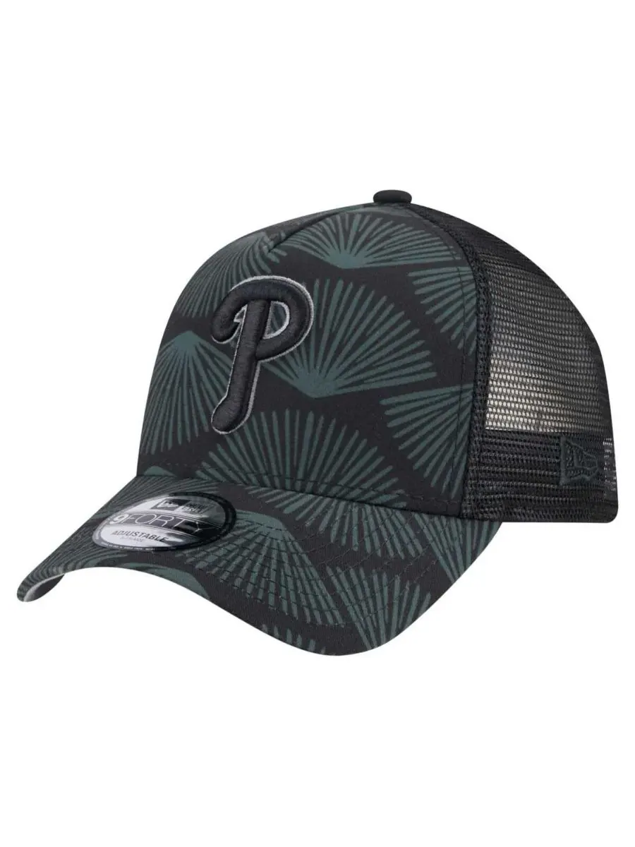 New Era Мужская черная регулируемая кепка-тракер Philadelphia Phillies 9FORTY A-Frame