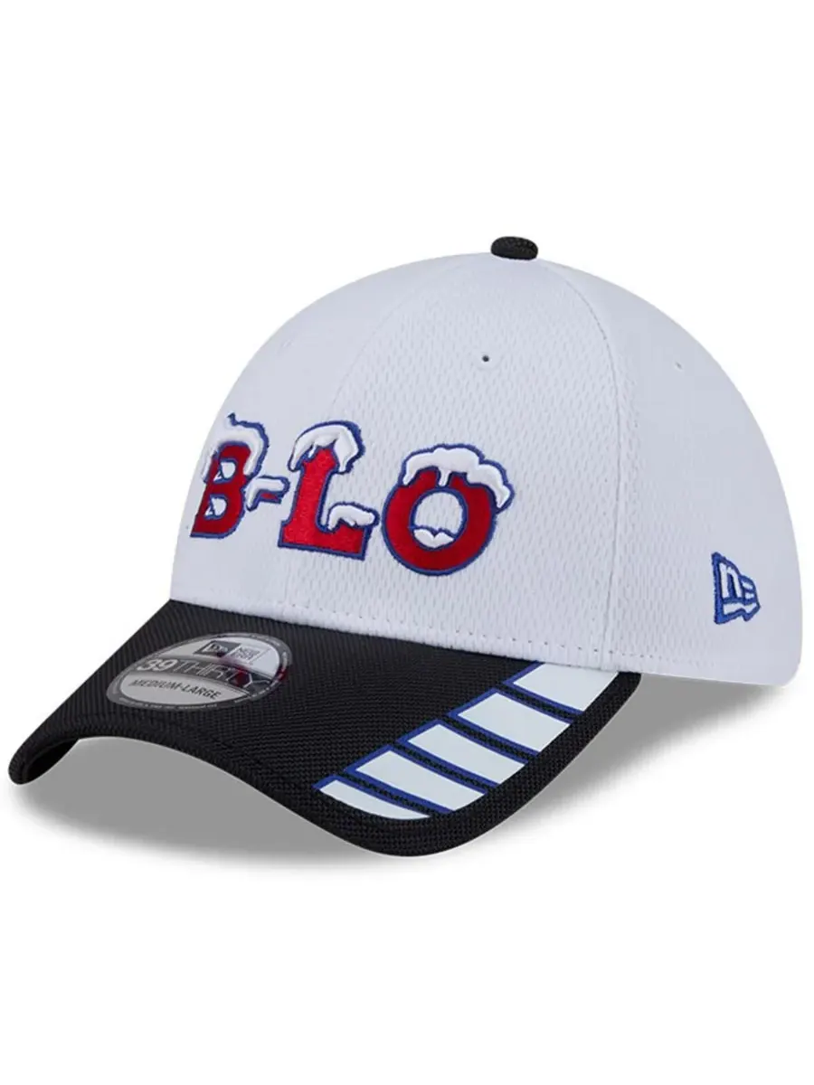 New Era Мужская белая бейсболка Buffalo Bills 2025 Rivalries Collection Fan Pack 39THIRTY Flex Hat