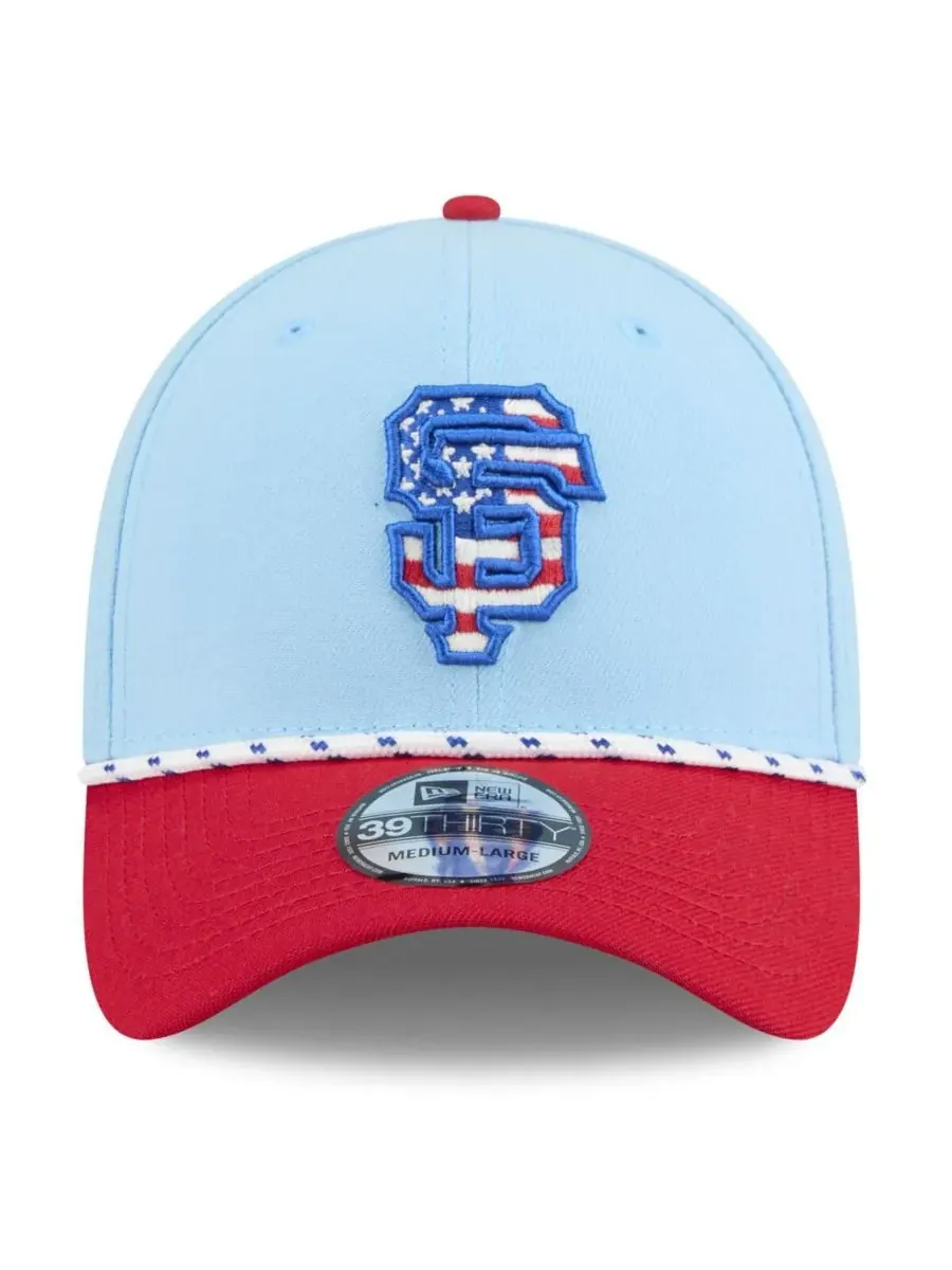 New Era Мужская светло-голубая/красная кепка San Francisco Giants 2025 Fourth of July 39THIRTY Flex — изображение 4 из 4