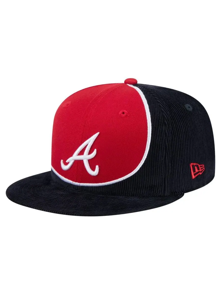 New Era Мужская кепка-бейсболка Atlanta Braves в стиле ретро из вельвета с разрезом