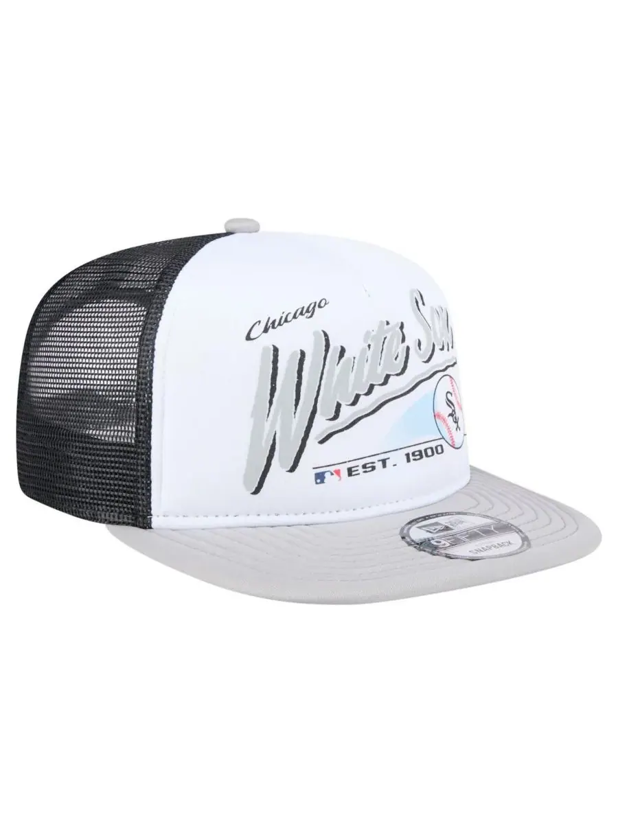 New Era Мужская белая/серая кепка-тракер Chicago White Sox в стиле ретро с надписью 9FIFTY и — изображение 3 из 5