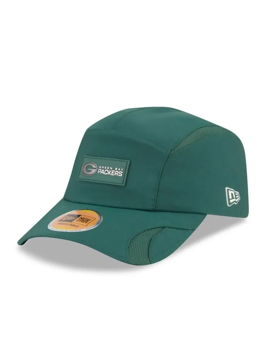 New Era Мужская зеленая регулируемая кепка Green Bay Packers 2025 Sideline Runner