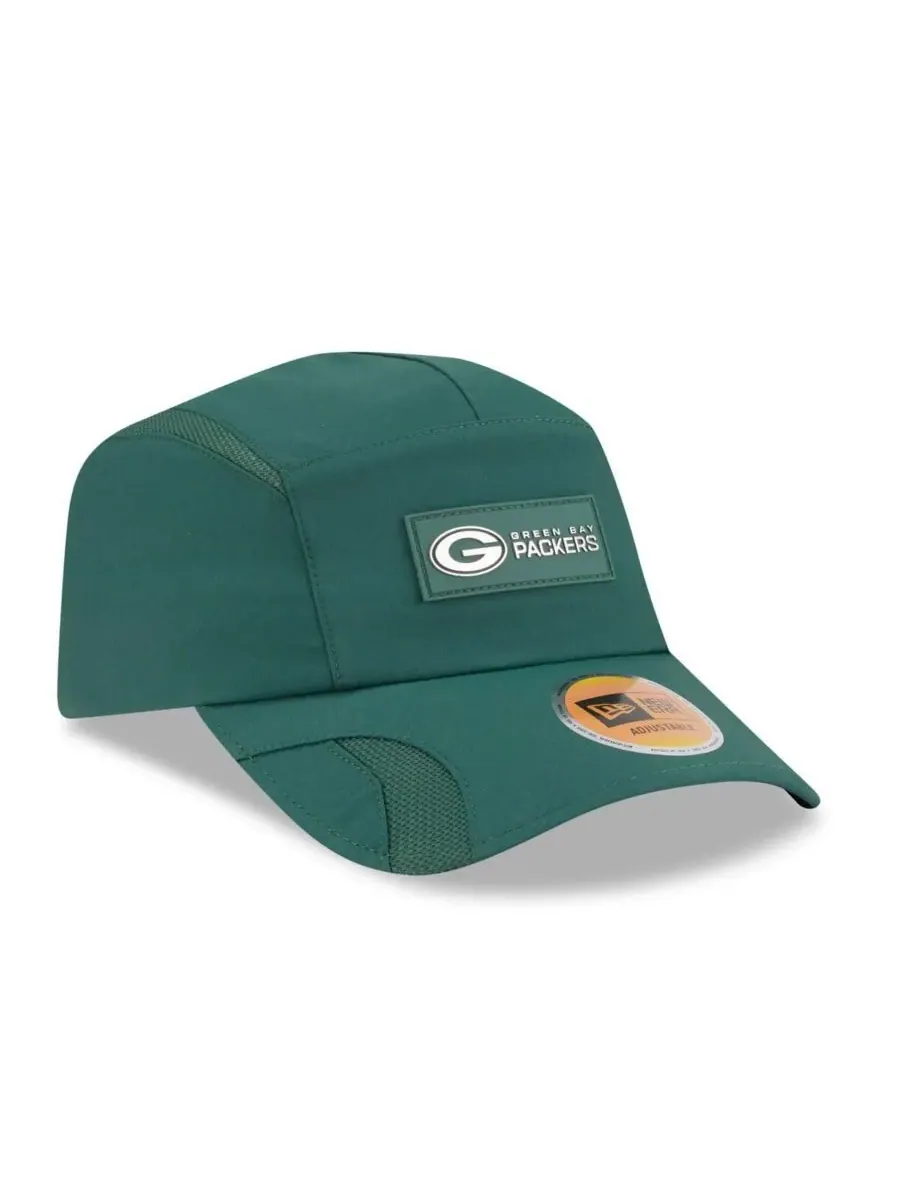New Era Мужская зеленая регулируемая кепка Green Bay Packers 2025 Sideline Runner — изображение 4 из 5, зеленый
