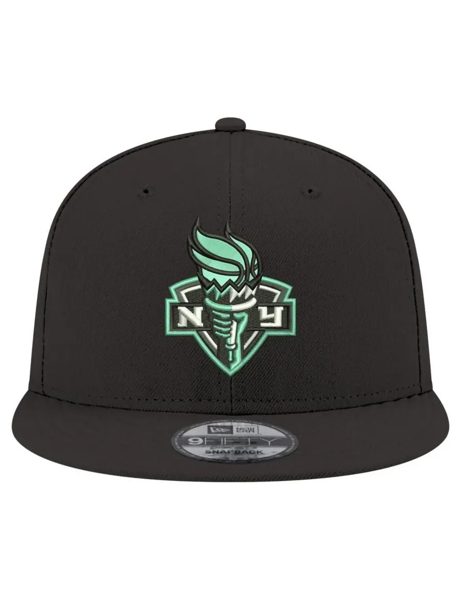 New Era Мужская и женская черная кепка-снепбек 9FIFTY с логотипом New York Liberty — изображение 2 из 4, черный