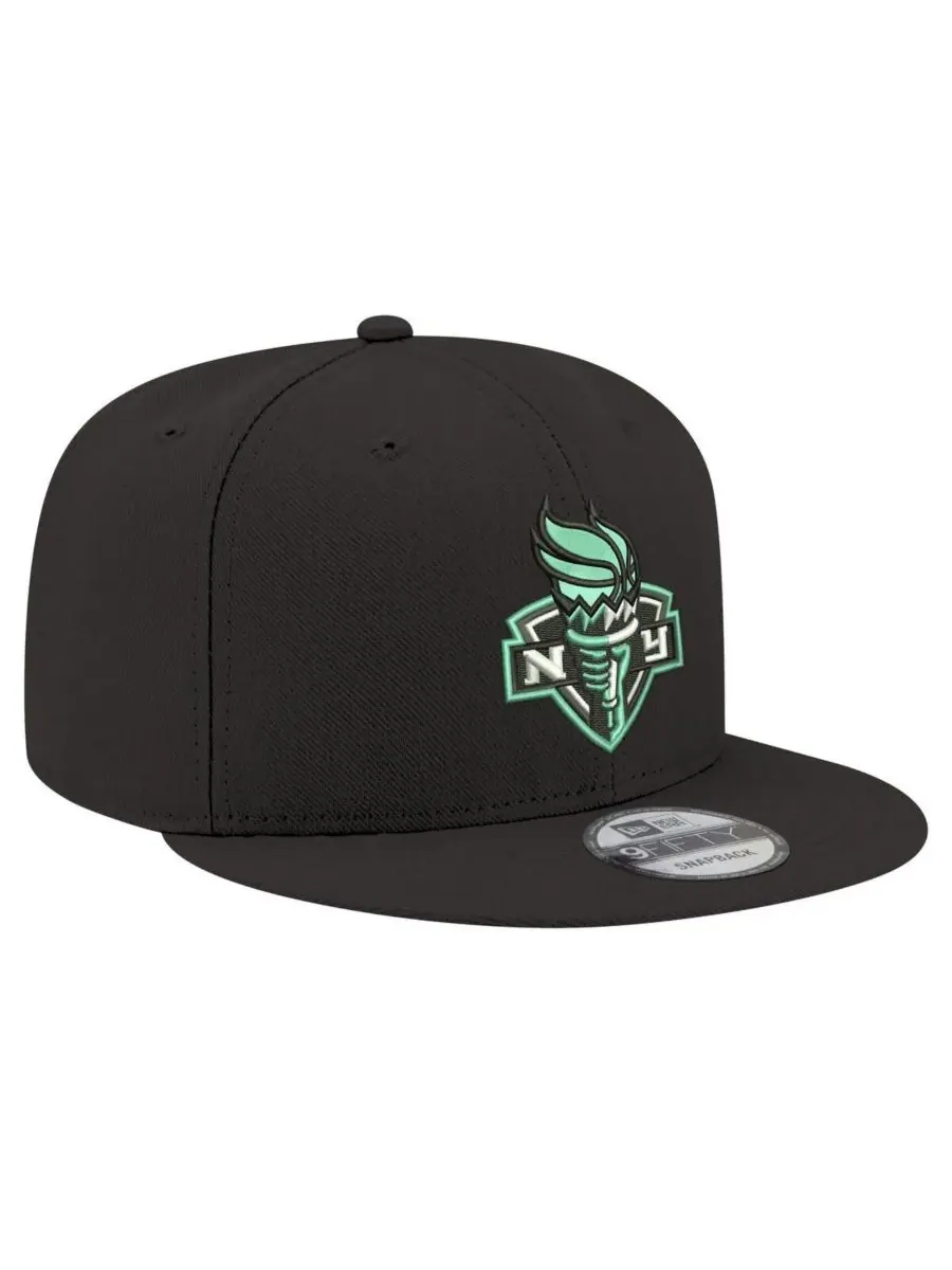 New Era Мужская и женская черная кепка-снепбек 9FIFTY с логотипом New York Liberty — изображение 3 из 4, черный