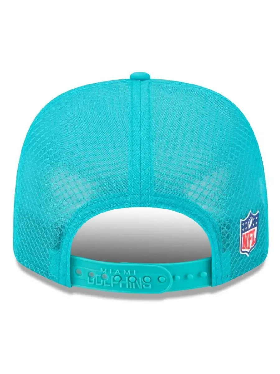 Мужская регулируемая кепка-тракер Aqua Miami Dolphins 2025 Sideline 9SEVENTY New Era — изображение 3 из 5, голубой
