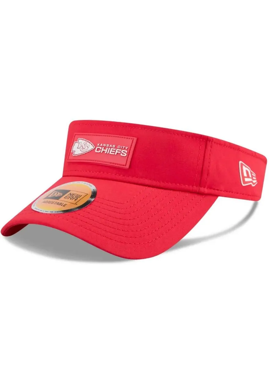 New Era Мужская красная бейсболка Kansas City Chiefs 2025 Sideline Visor Hat