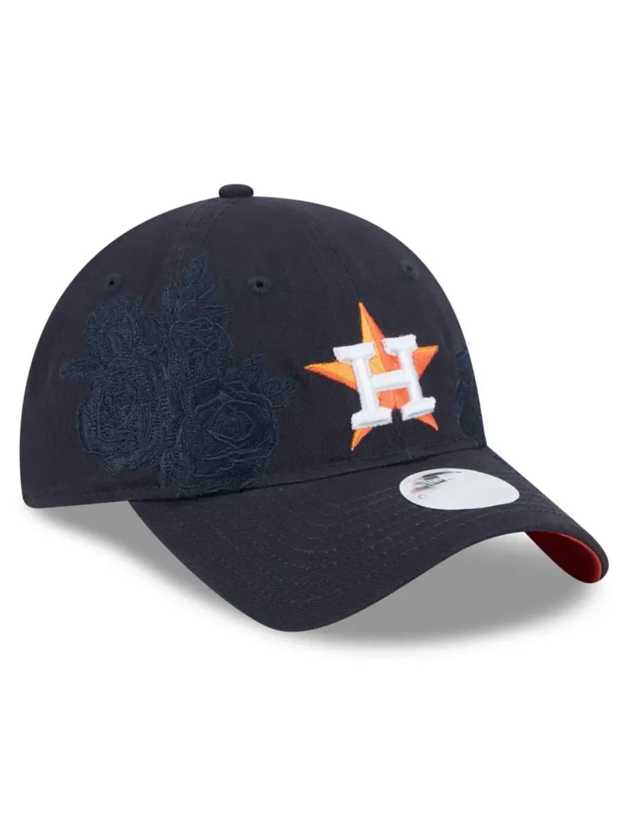 Кепка с вышивкой роз Houston Astros 9TWENTY New Era — изображение 3 из 5, темно-синий