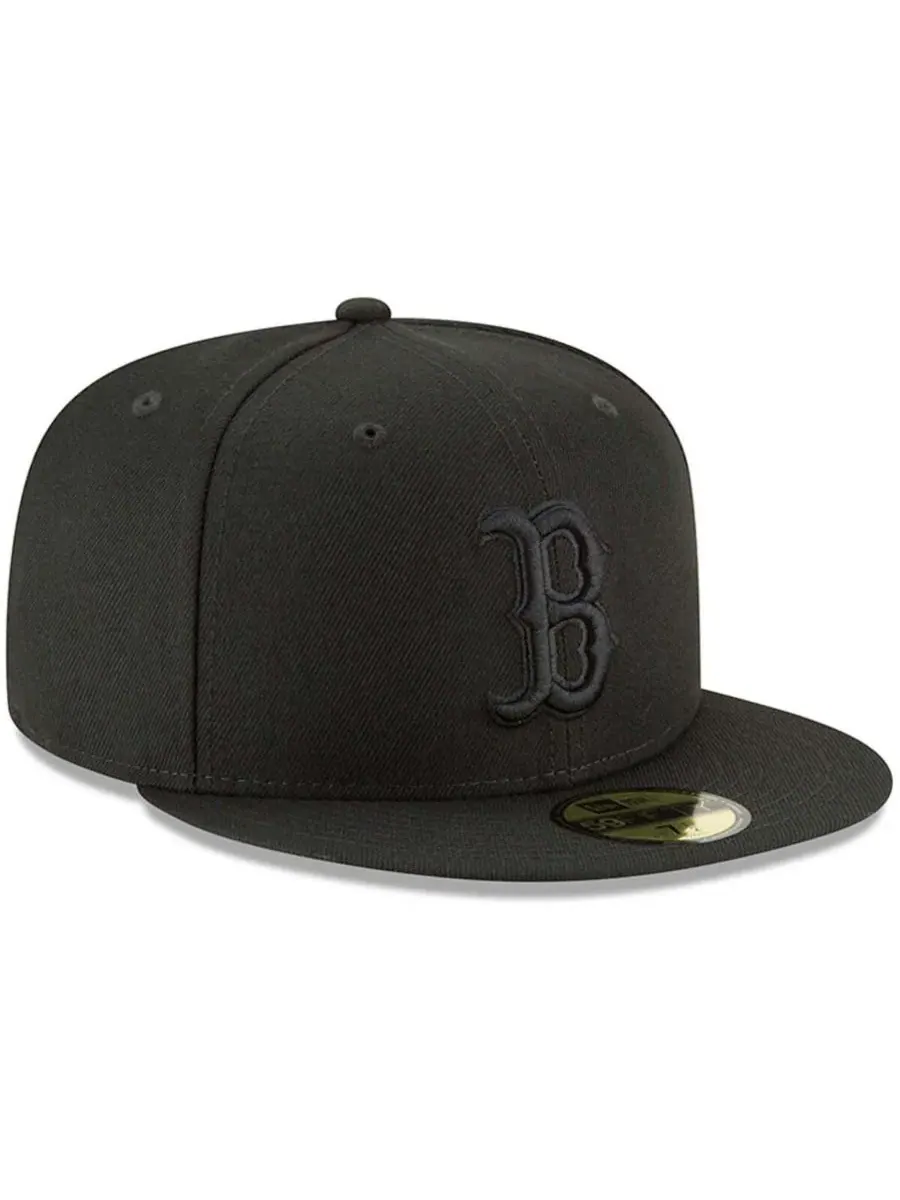 New Era Мужская черная бейсболка Boston Red Sox Basic 59FIFTY с основным логотипом — изображение 3 из 4, черный