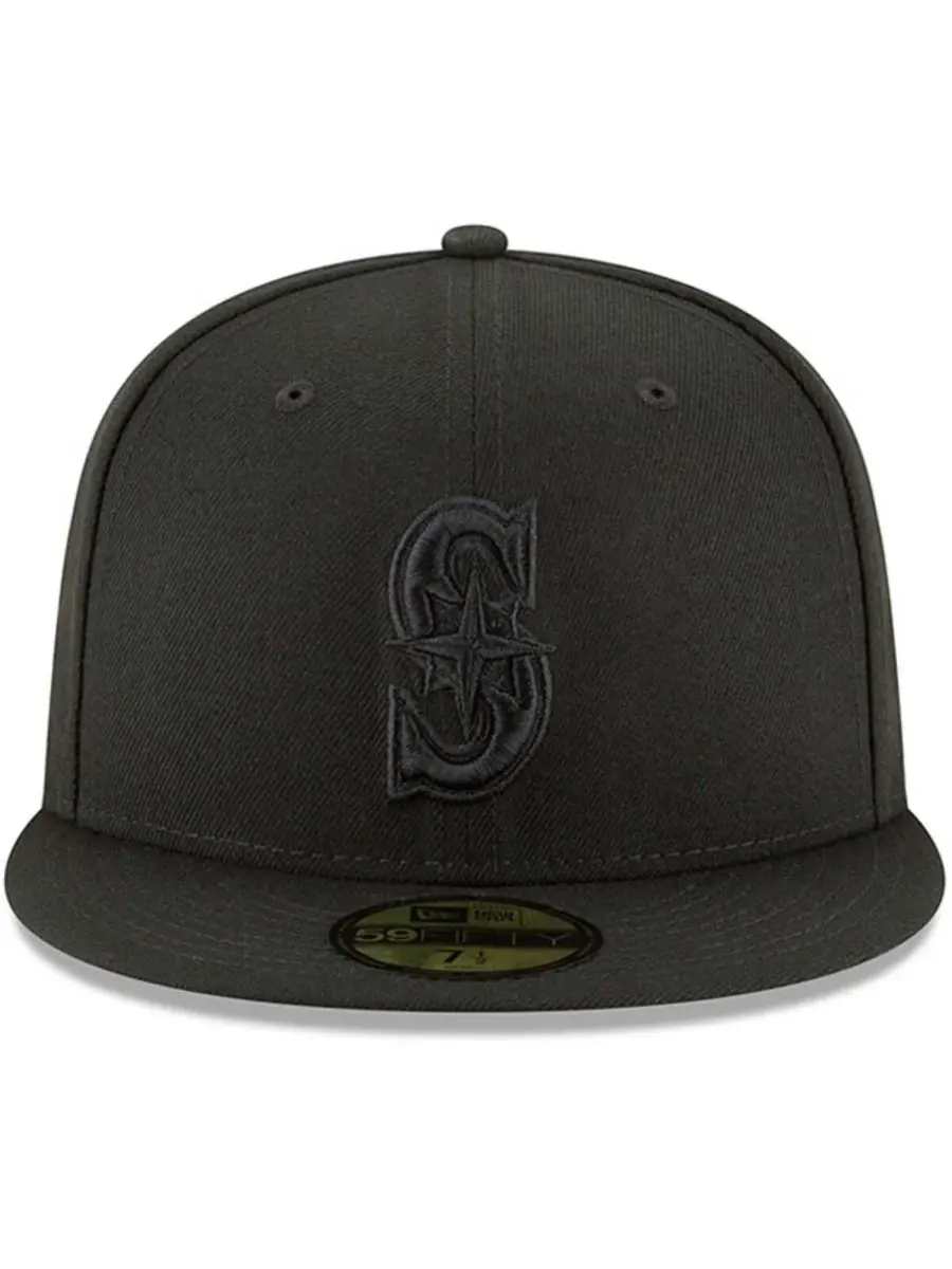 New Era Мужская черная бейсболка Seattle Mariners с основным логотипом, модель Basic 59FIFTY — изображение 4 из 4, черный