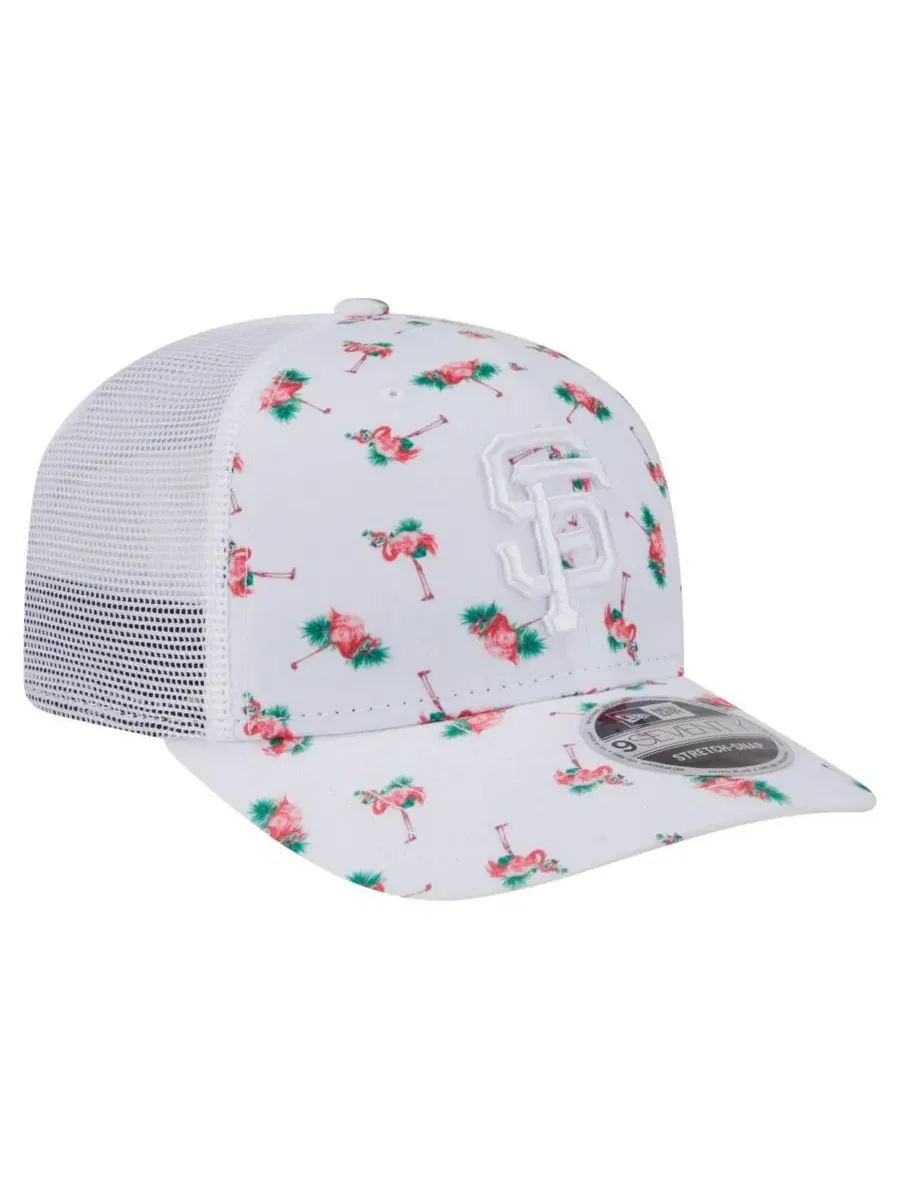 New Era Мужская белая кепка San Francisco Giants Flamingo с сетчатой задней частью и — изображение 3 из 4, белый