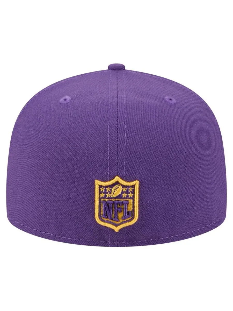 New Era Мужская фиолетовая кепка Minnesota Vikings Oversized 59FIFTY Fitted Hat — изображение 2 из 5, фиолетовый