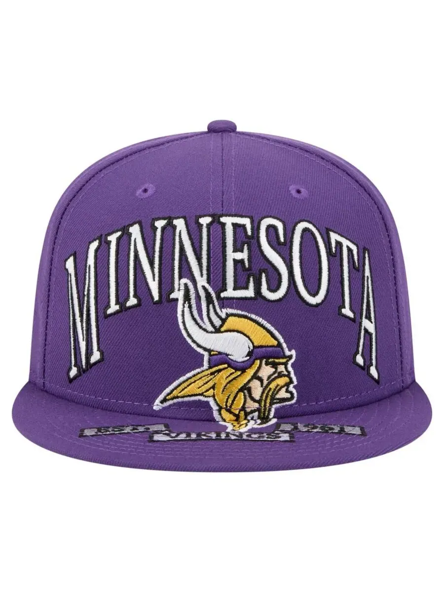 New Era Мужская фиолетовая кепка Minnesota Vikings Oversized 59FIFTY Fitted Hat — изображение 4 из 5, фиолетовый