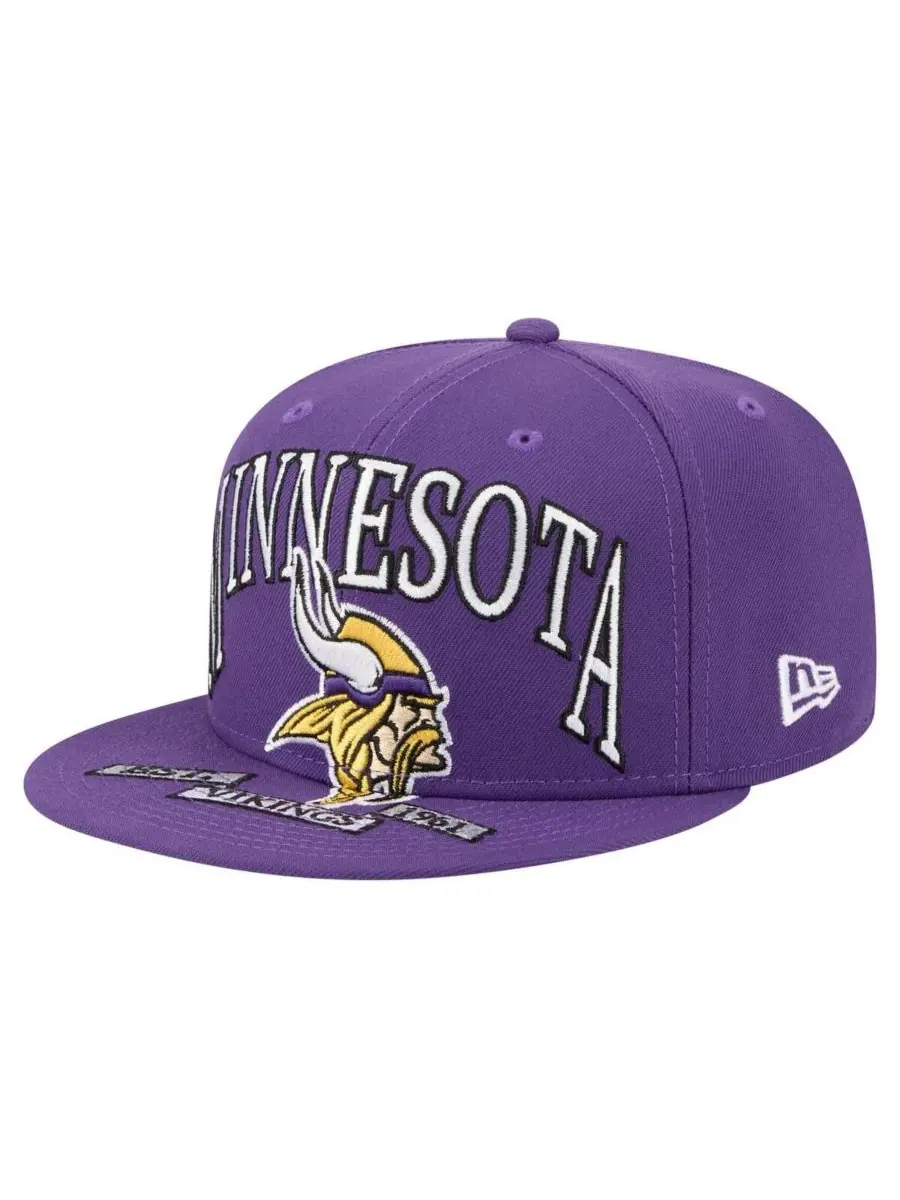 New Era Мужская фиолетовая кепка Minnesota Vikings Oversized 59FIFTY Fitted Hat — изображение 5 из 5, фиолетовый