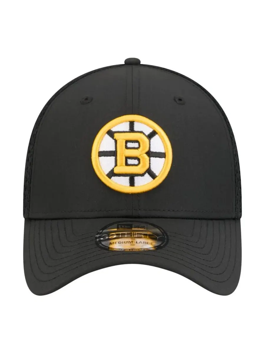 Мужская черная кепка Boston Bruins с логотипом 39THIRTY Flex New Era — изображение 2 из 5, черный