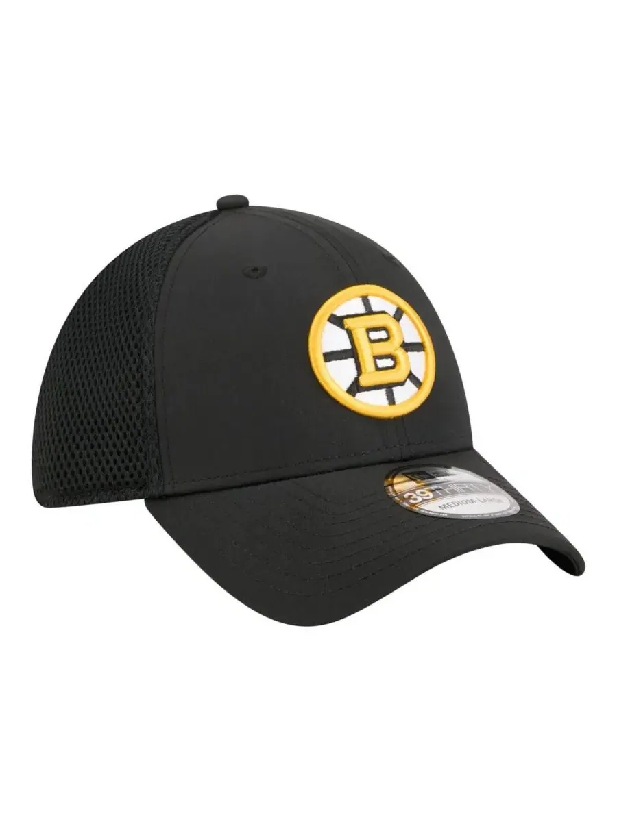 Мужская черная кепка Boston Bruins с логотипом 39THIRTY Flex New Era — изображение 3 из 5, черный