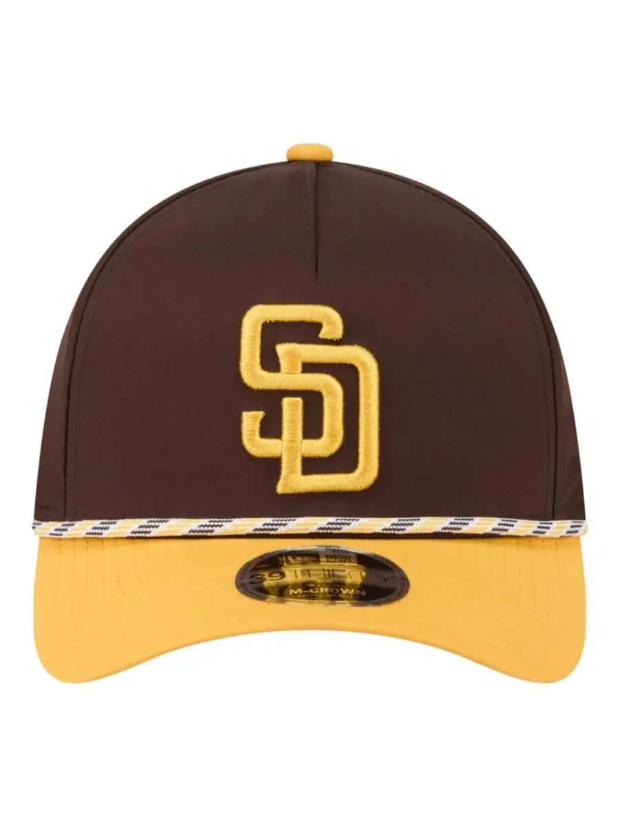 Бейсболка New Era San Diego Padres Rope M-Crown A-Frame 39THIRTY Flex — изображение 2 из 5, коричневый золотистый