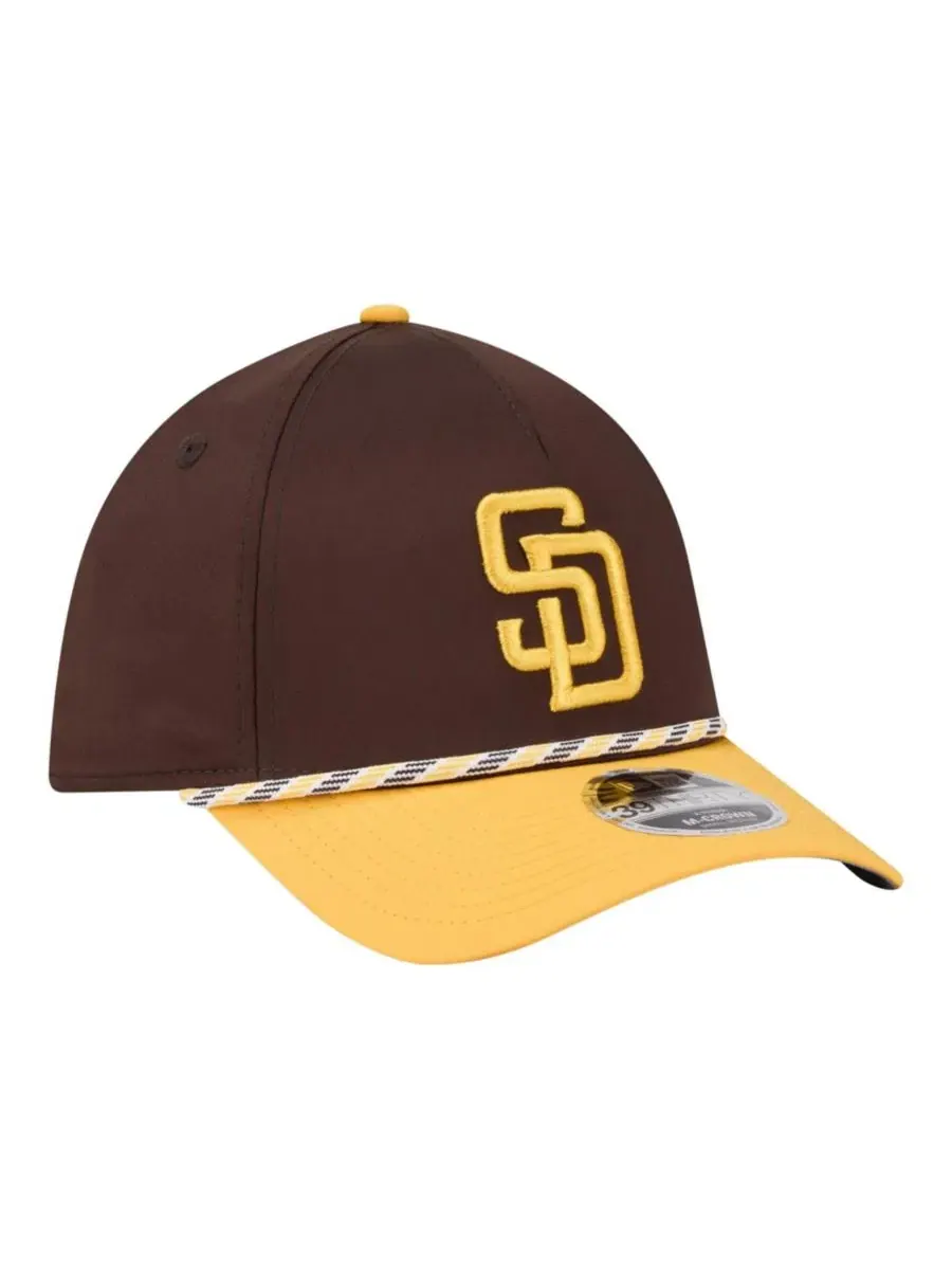 Бейсболка New Era San Diego Padres Rope M-Crown A-Frame 39THIRTY Flex — изображение 3 из 5, коричневый золотистый