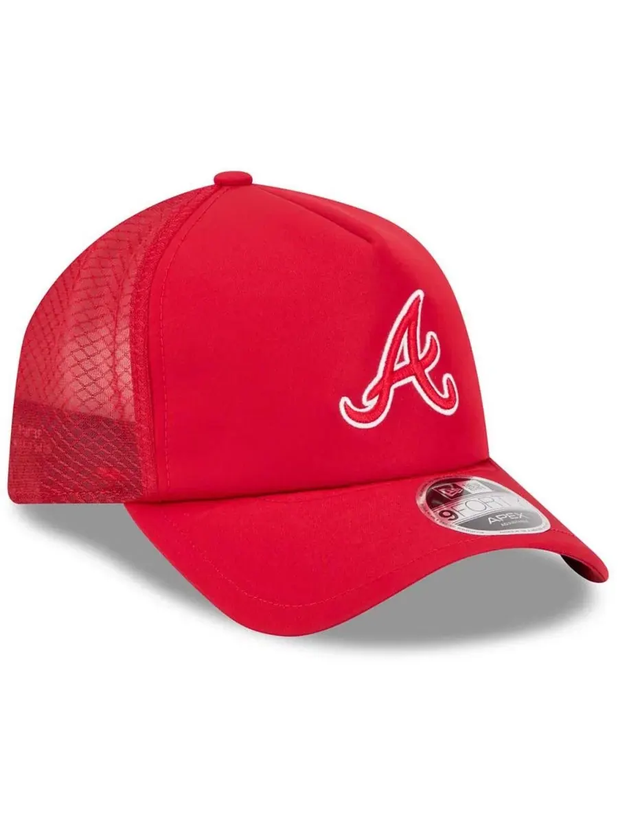 Кепка-тракер с вышитым логотипом Atlanta Braves New Era — изображение 3 из 4, красный