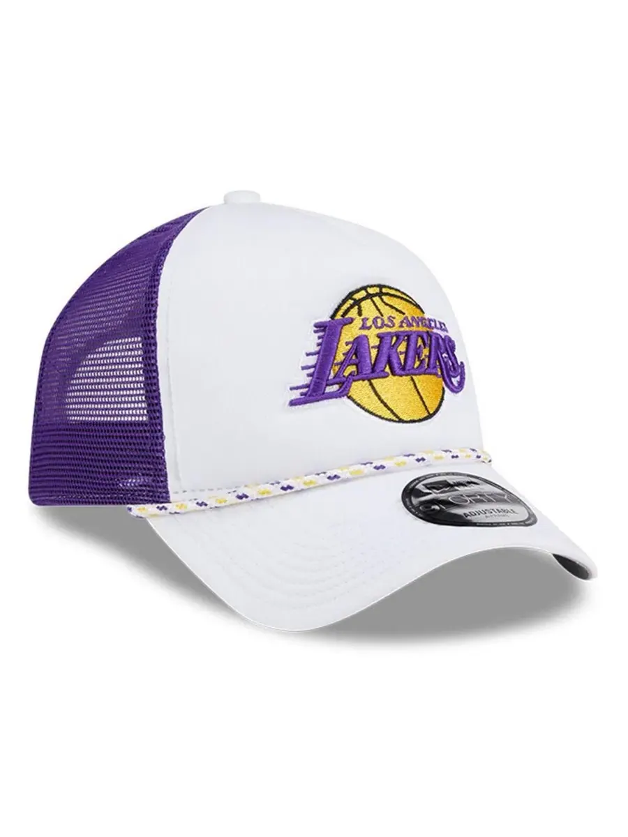 Мужская белая/фиолетовая регулируемая кепка-тракер Los Angeles Lakers Court Sport Foam A-Frame — изображение 3 из 5