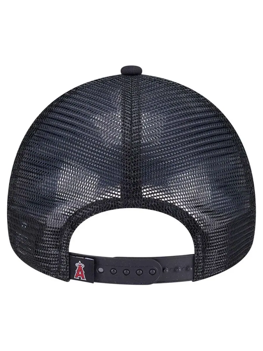 New Era Мужская черная кепка Los Angeles Angels Retro Bold A-Frame Trucker 9FORTY с регулируемым — изображение 3 из 5, черный